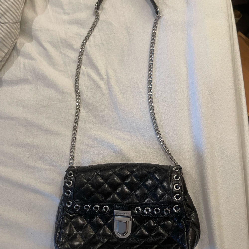 Black Quilted Chain Shoulder Bag